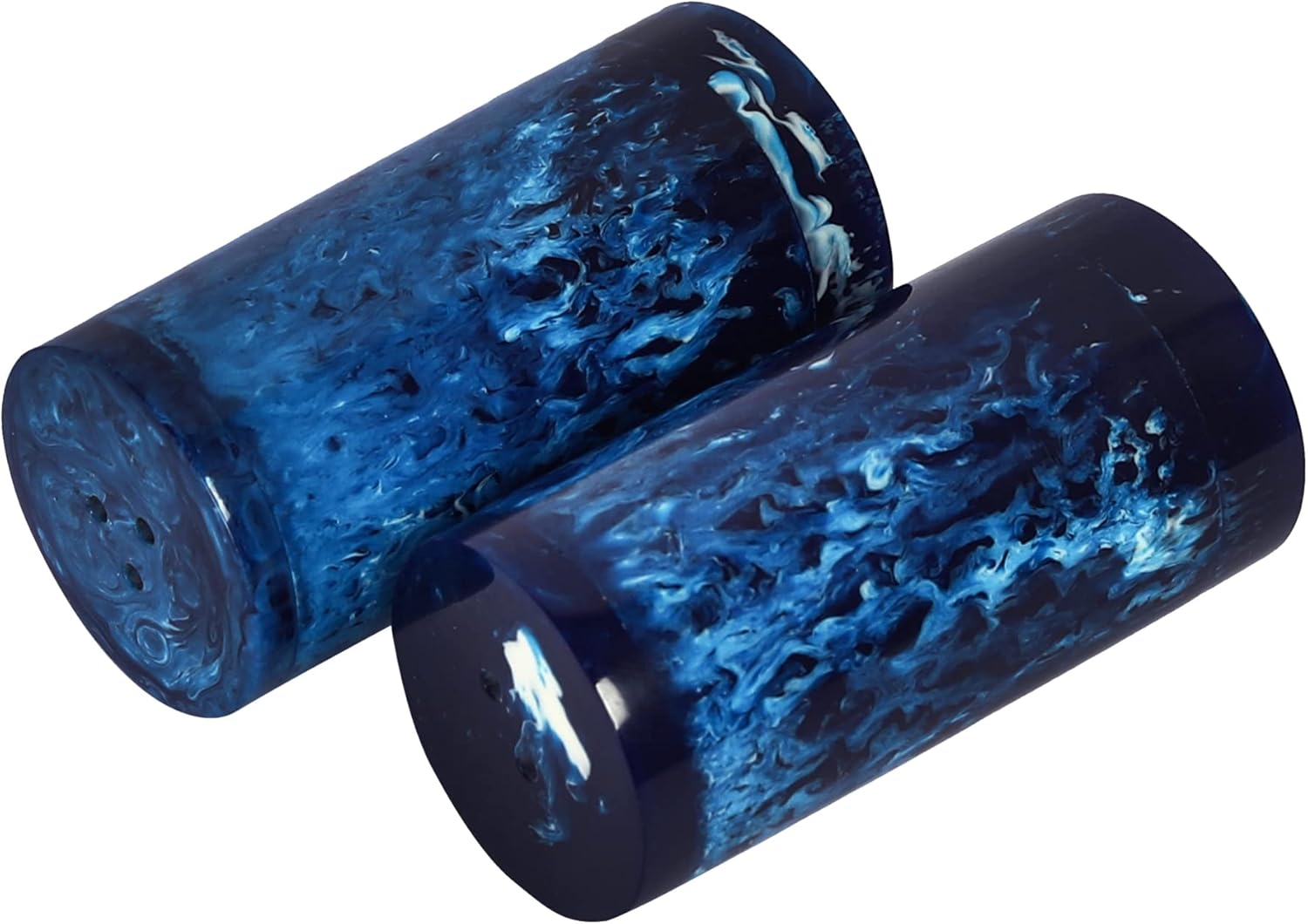Natural Horn Salt and Pepper Shakers Set of 2 Blue