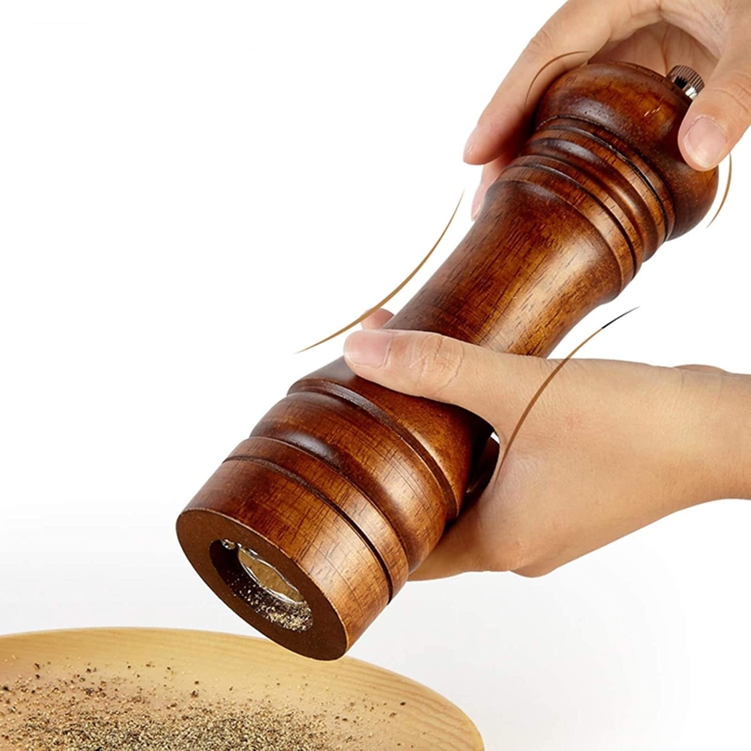 Stylish Set of Wooden Salt and Pepper Grinders - Premium Oak with Adjustable Mechanism