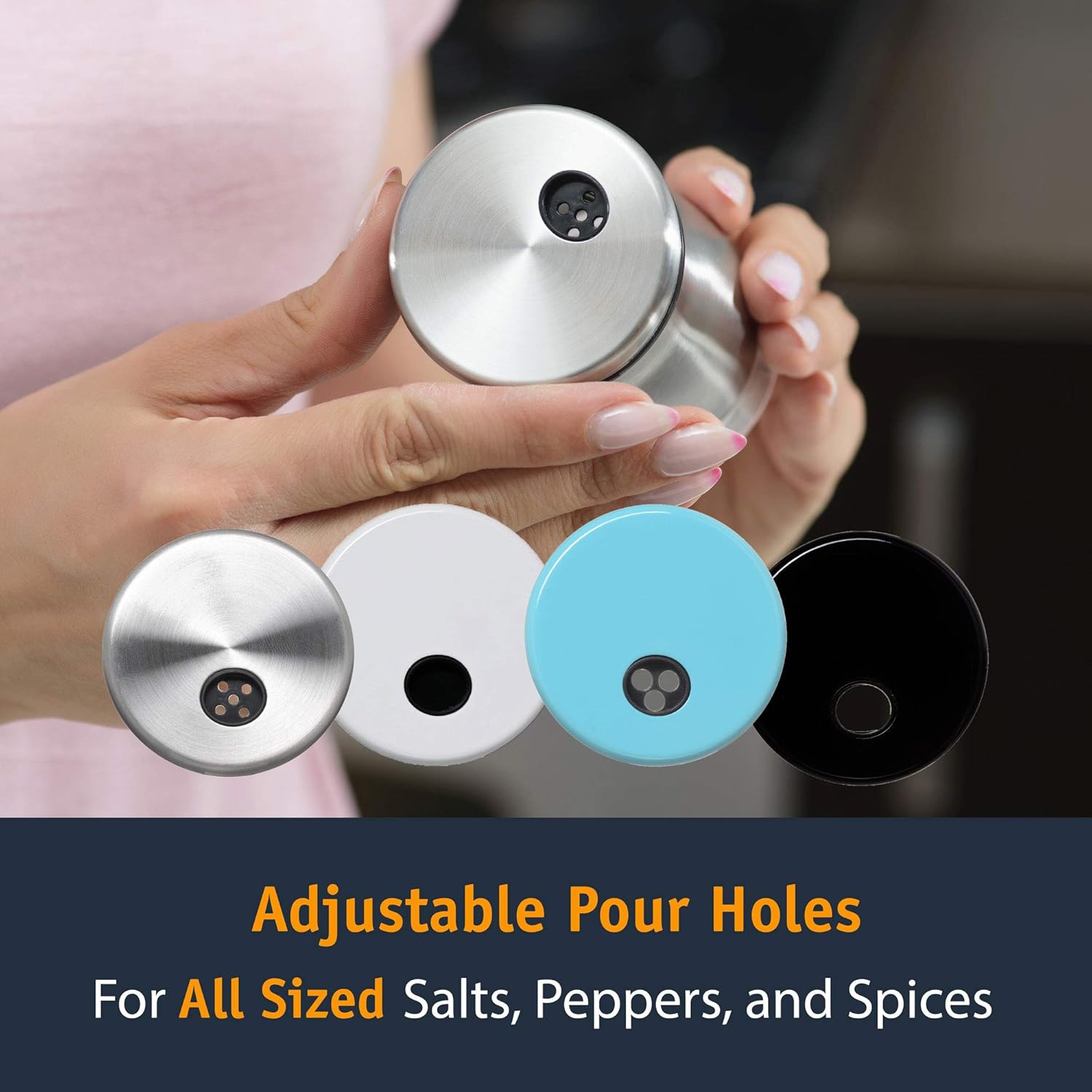 Adjustable Salt Pepper Shakers Set