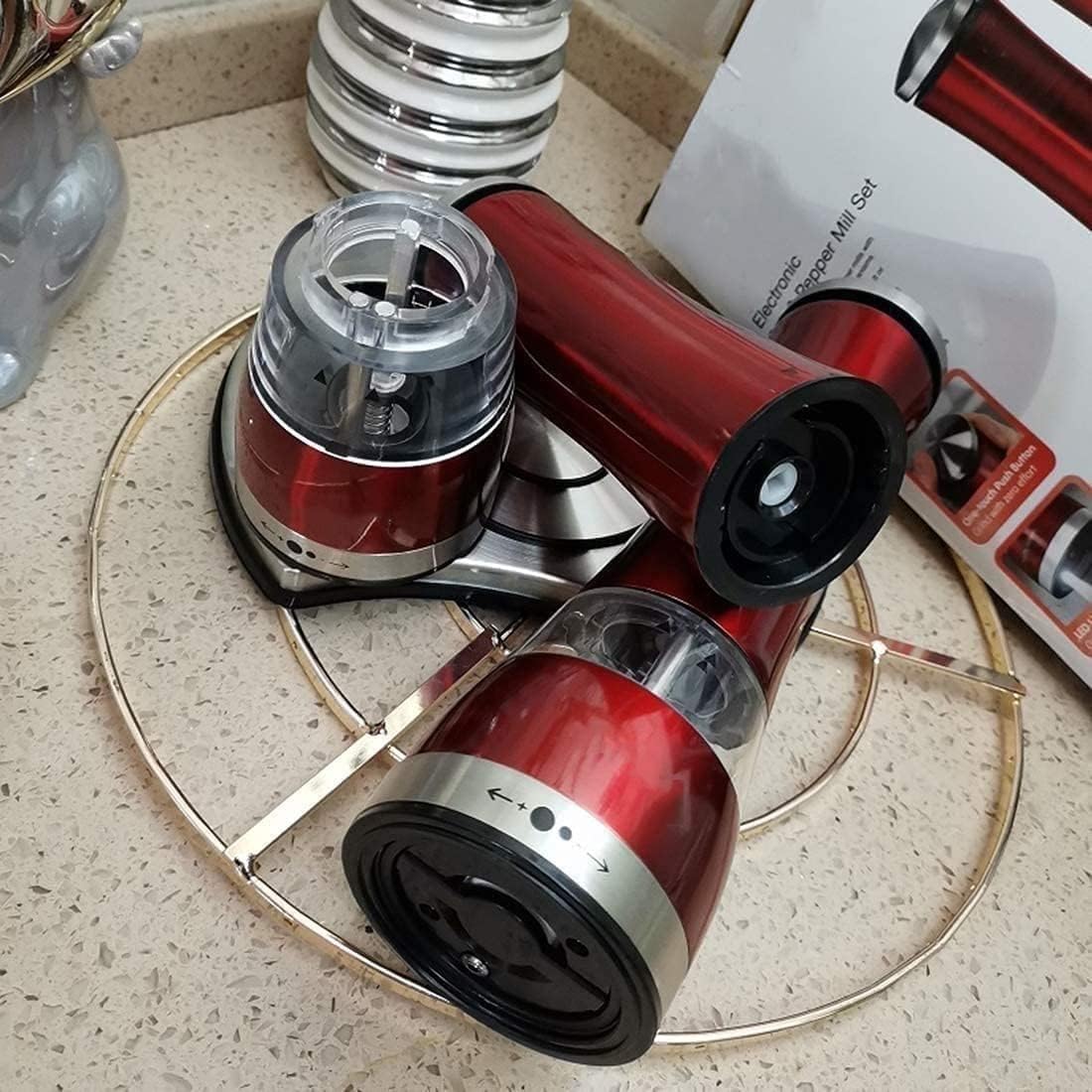 Glowing Review Electric Salt and Pepper Grinder Set