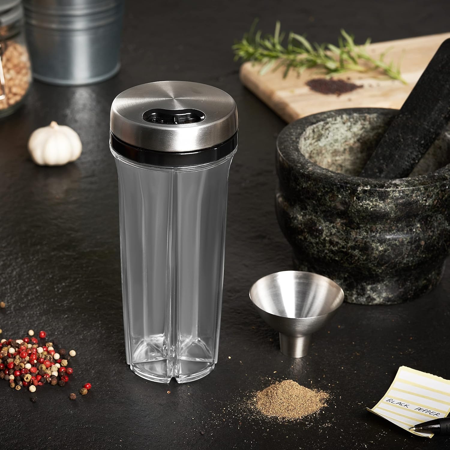 Cole Mason Stainless Steel Salt and Pepper FunnelW
