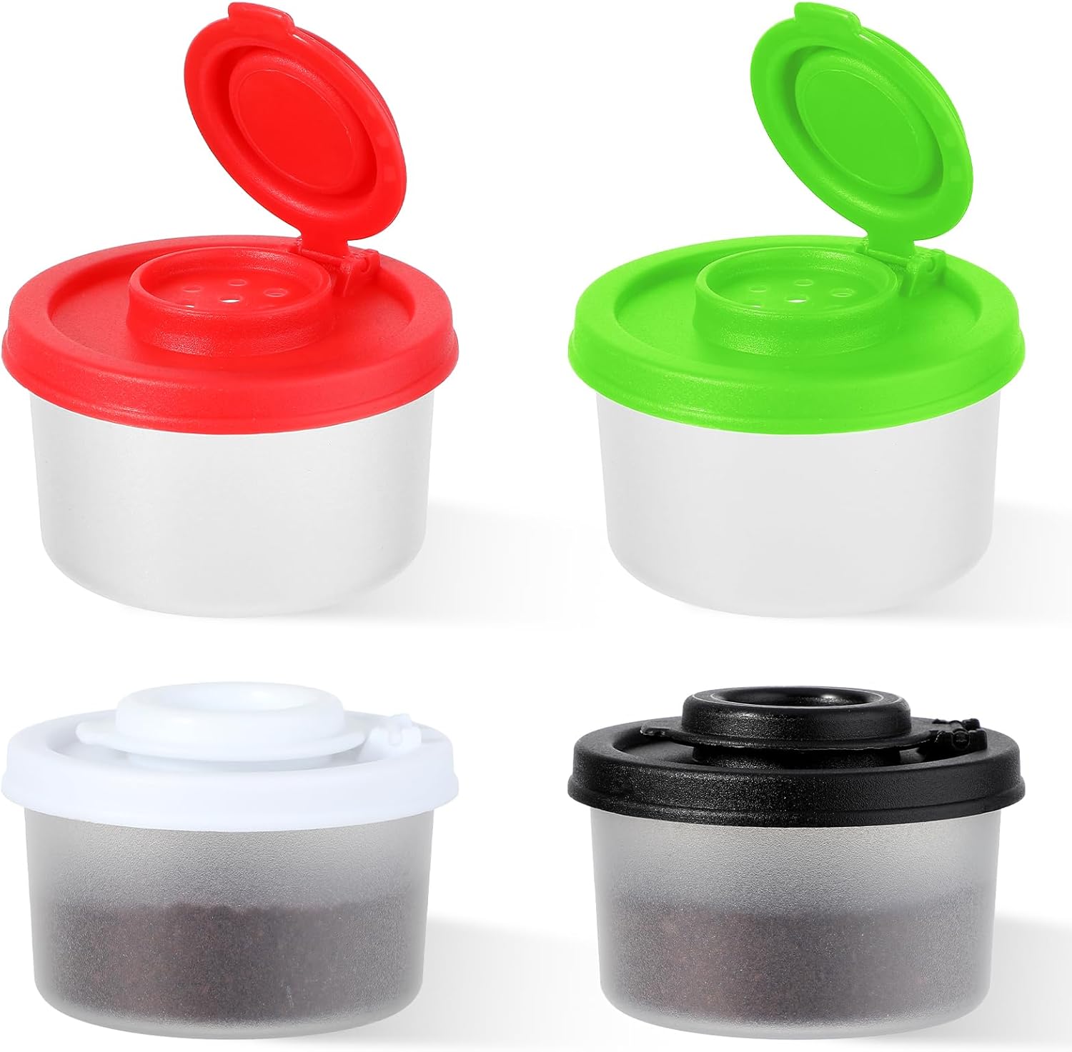 Abeillo 4-Piece Salt and Pepper Shakers Set Compact Moisture-Resistant Travel-Perfect