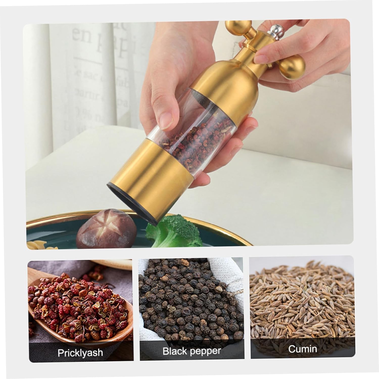 Adjustable Salt Pepper Grinders Elegant Practical for Home Chefs
