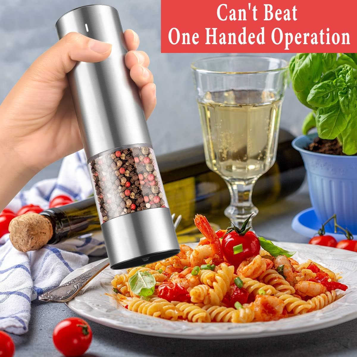 Rechargeable Electric Salt Pepper Grinder Set