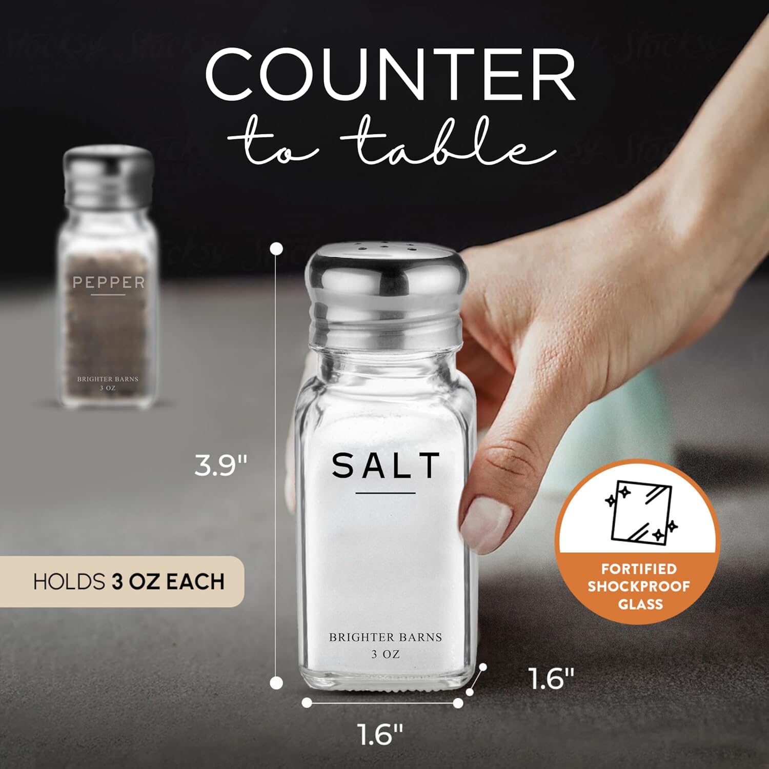 Elegant Glass Salt and Pepper Shakers Set