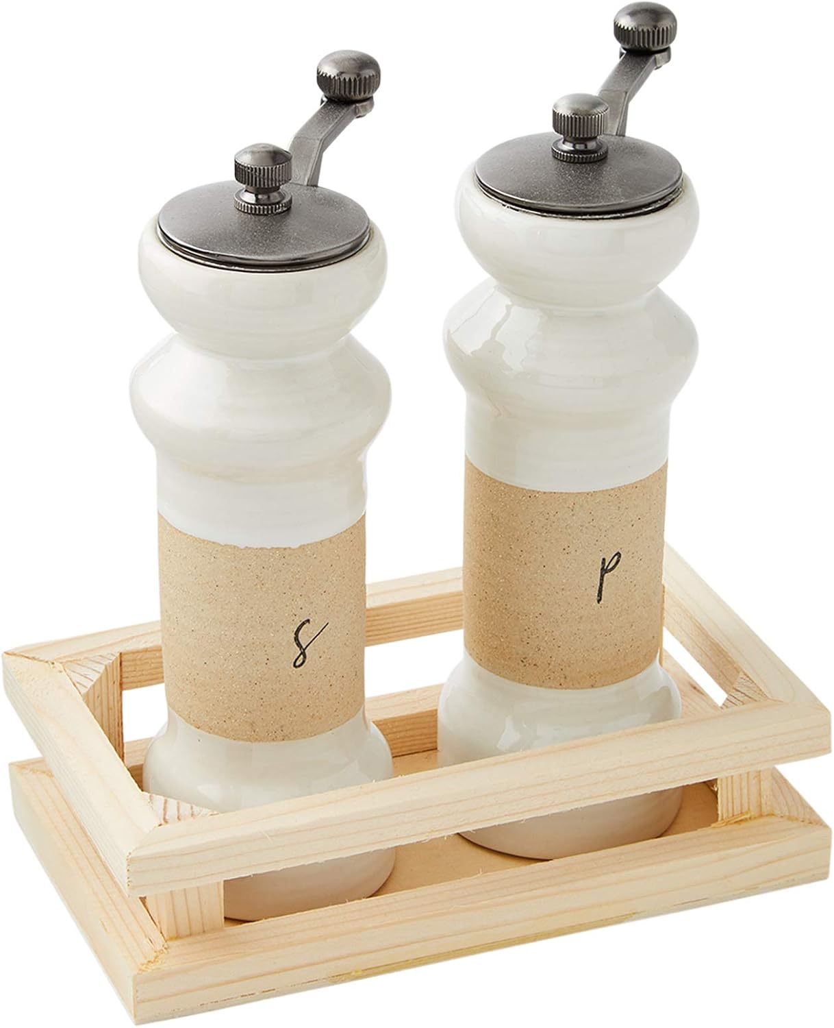 Mud Pie Stoneware Salt Pepper Set