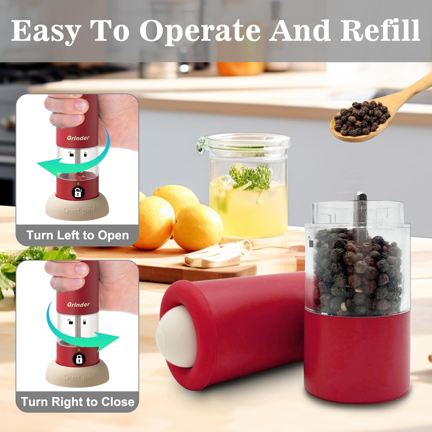 Premium Electric Salt and Pepper Grinder Set