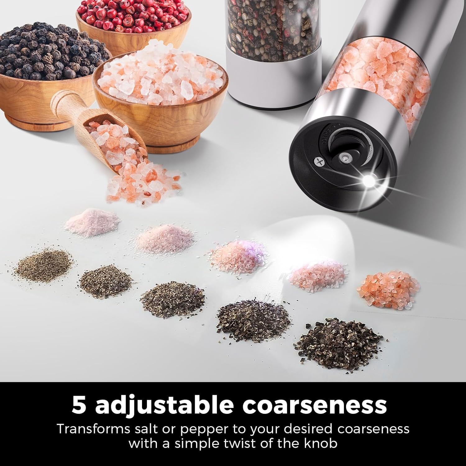 Electric Salt Pepper Grinder Set