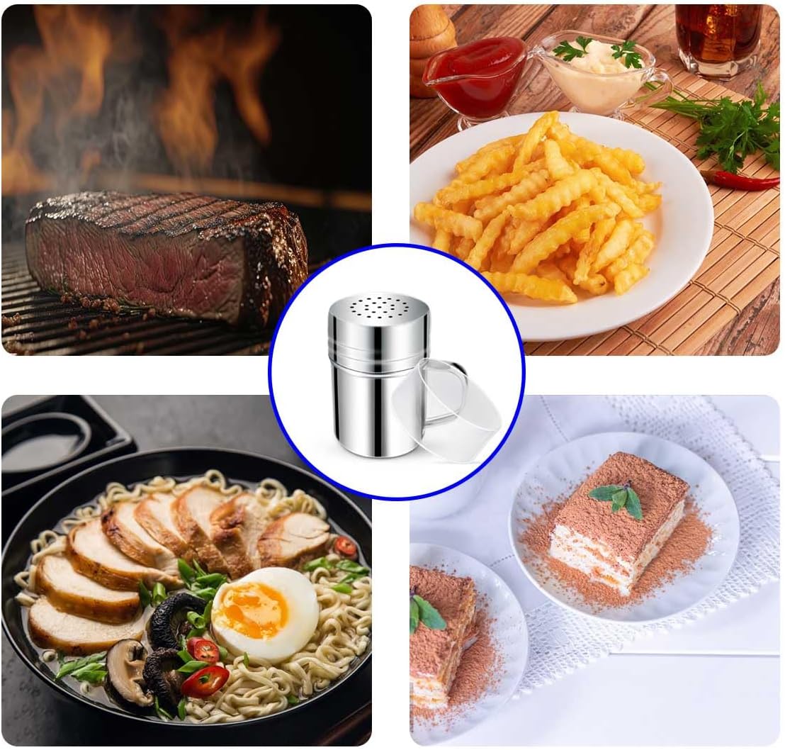 Yuntop 6 Oz Stainless Steel Spice Shaker with Handle and Lid