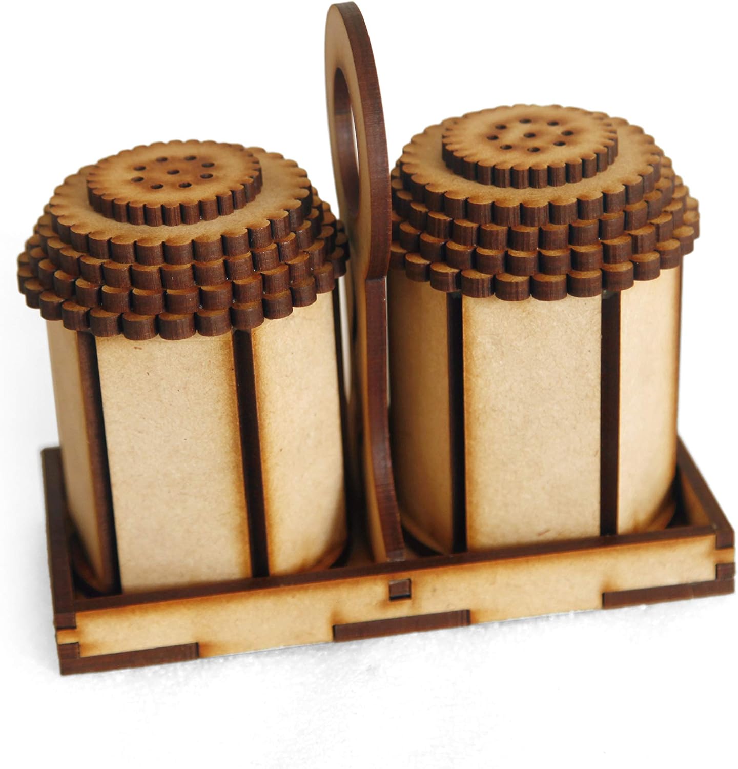 HERCOOR Durable Adjustable Salt and Pepper Mill Set