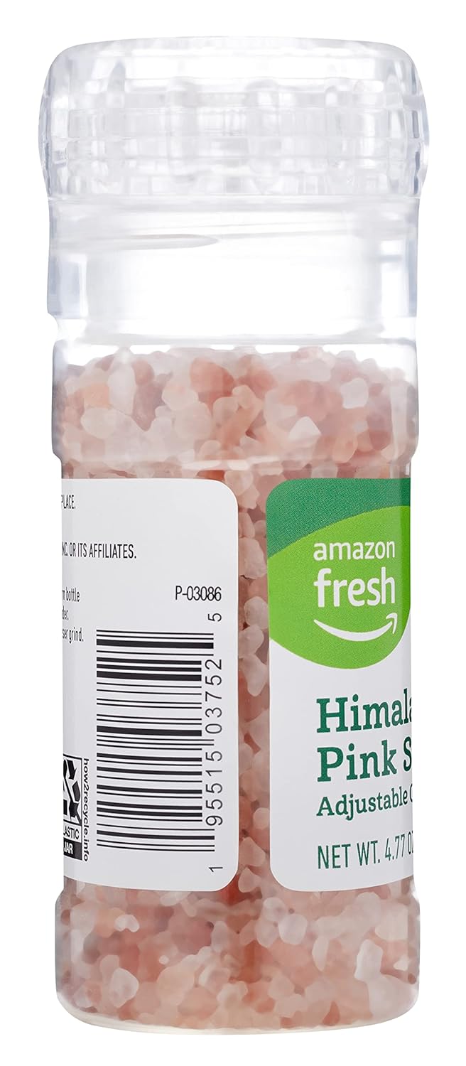 Amazon Fresh Pink Himalayan Salt Grinder Hand-Poured 477 Oz