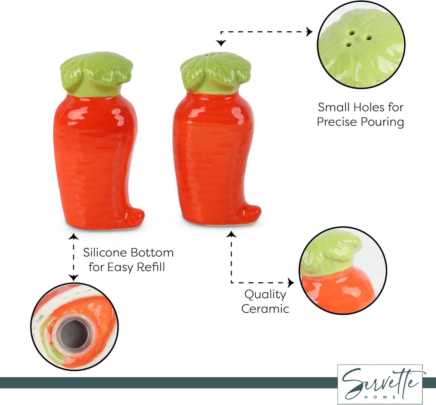 Novelty Ceramic Vegetable Salt Pepper Shakers Set