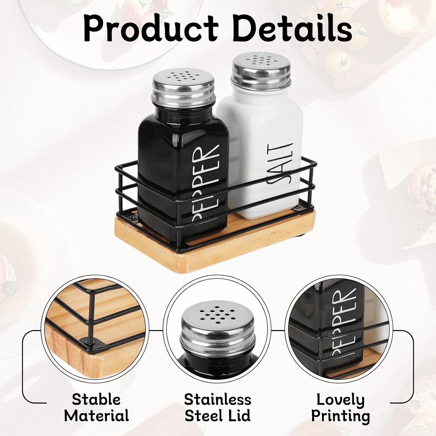 Stylish Salt Pepper Shakers Set Household Name