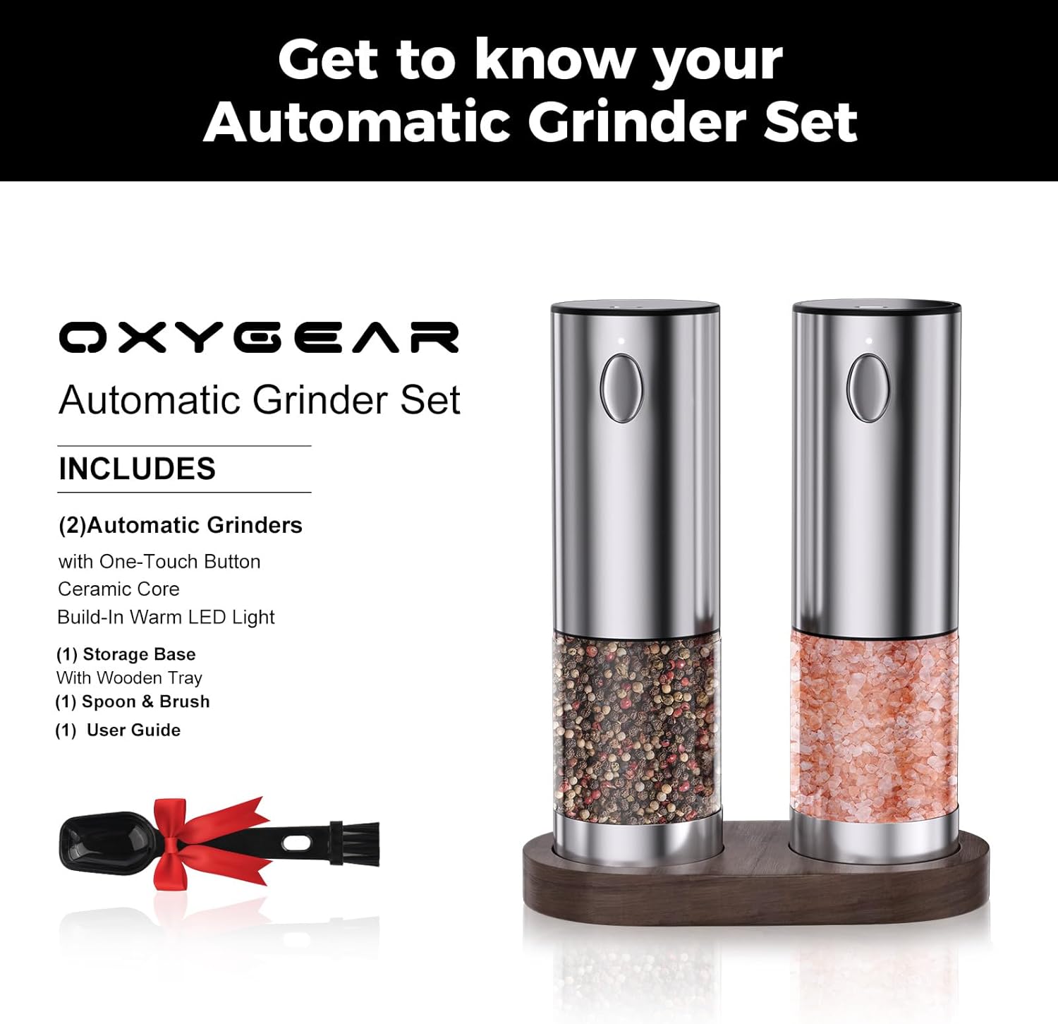 Electric Salt Pepper Grinder Set