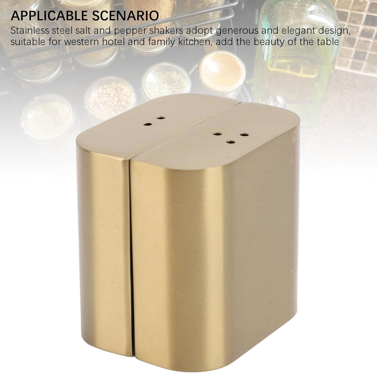 Sturdy Stainless Steel Salt Pepper Shakers Set with lids for Home Kitchen