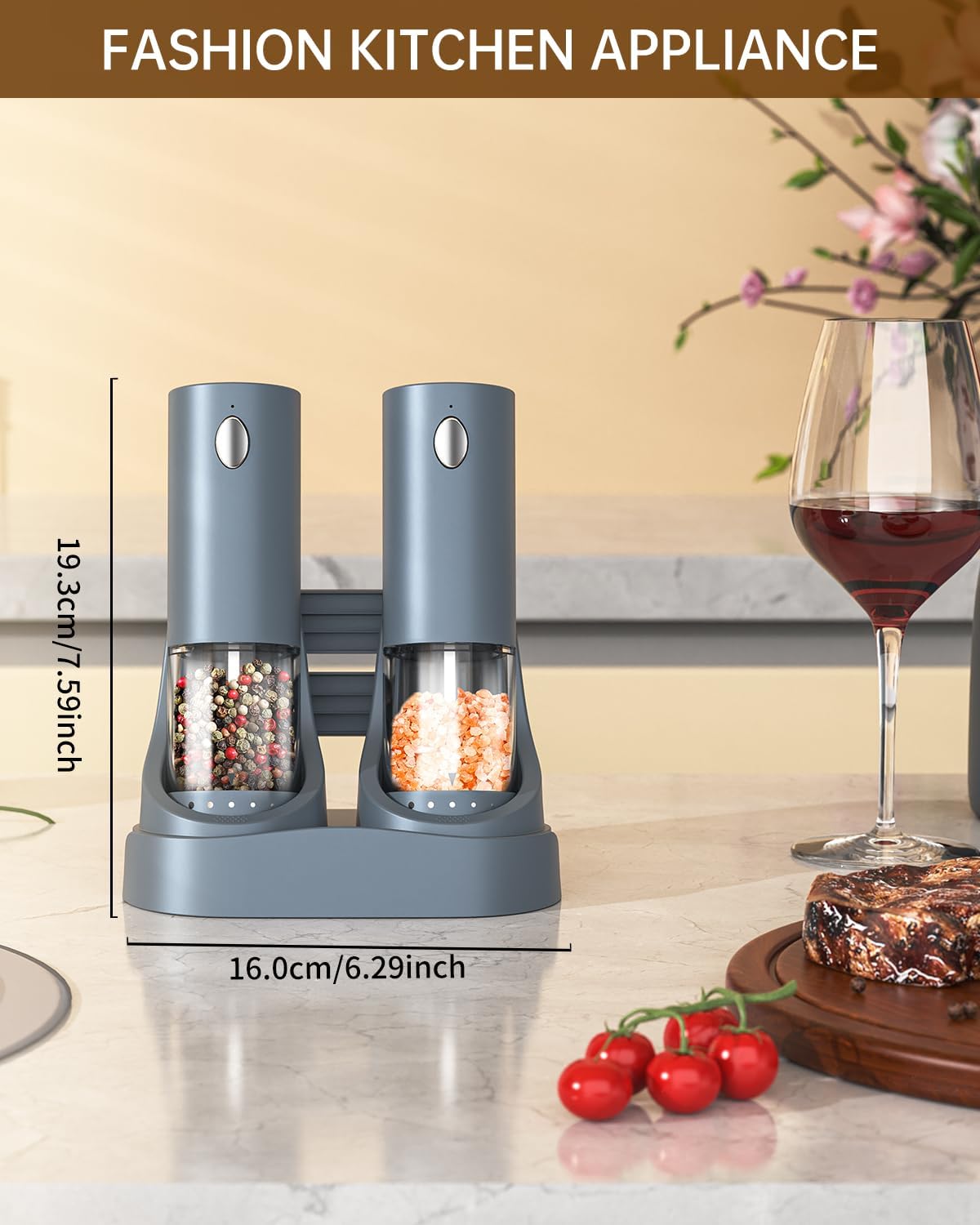 CIRCLE JOY Electric Salt Pepper Grinder Set