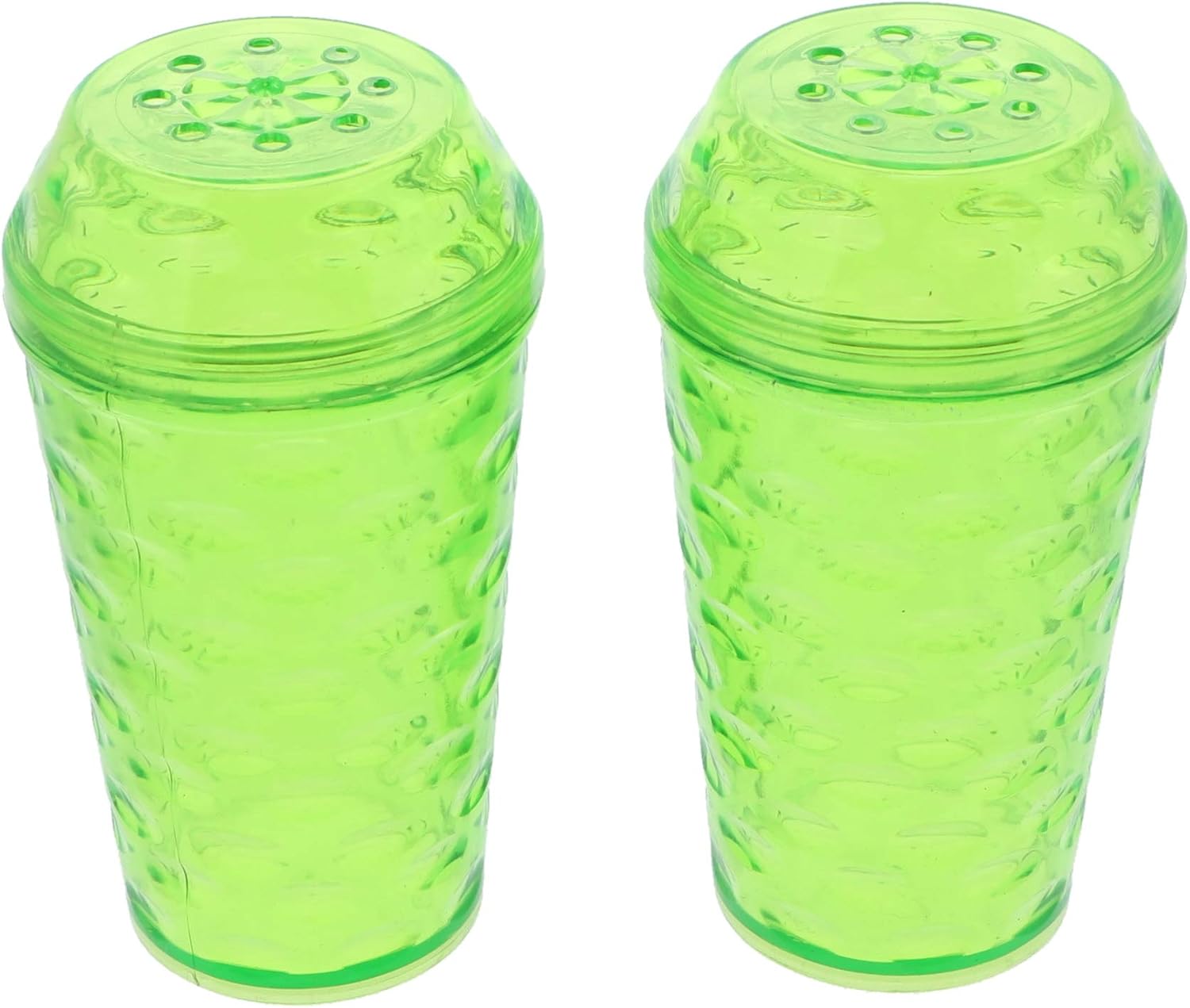 Clear Plastic Salt and Pepper Shaker Set Green