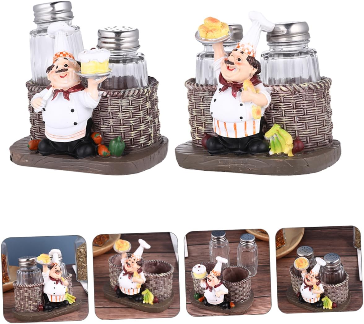 LABRIMP Resin Chef Salt Pepper Shaker Set
