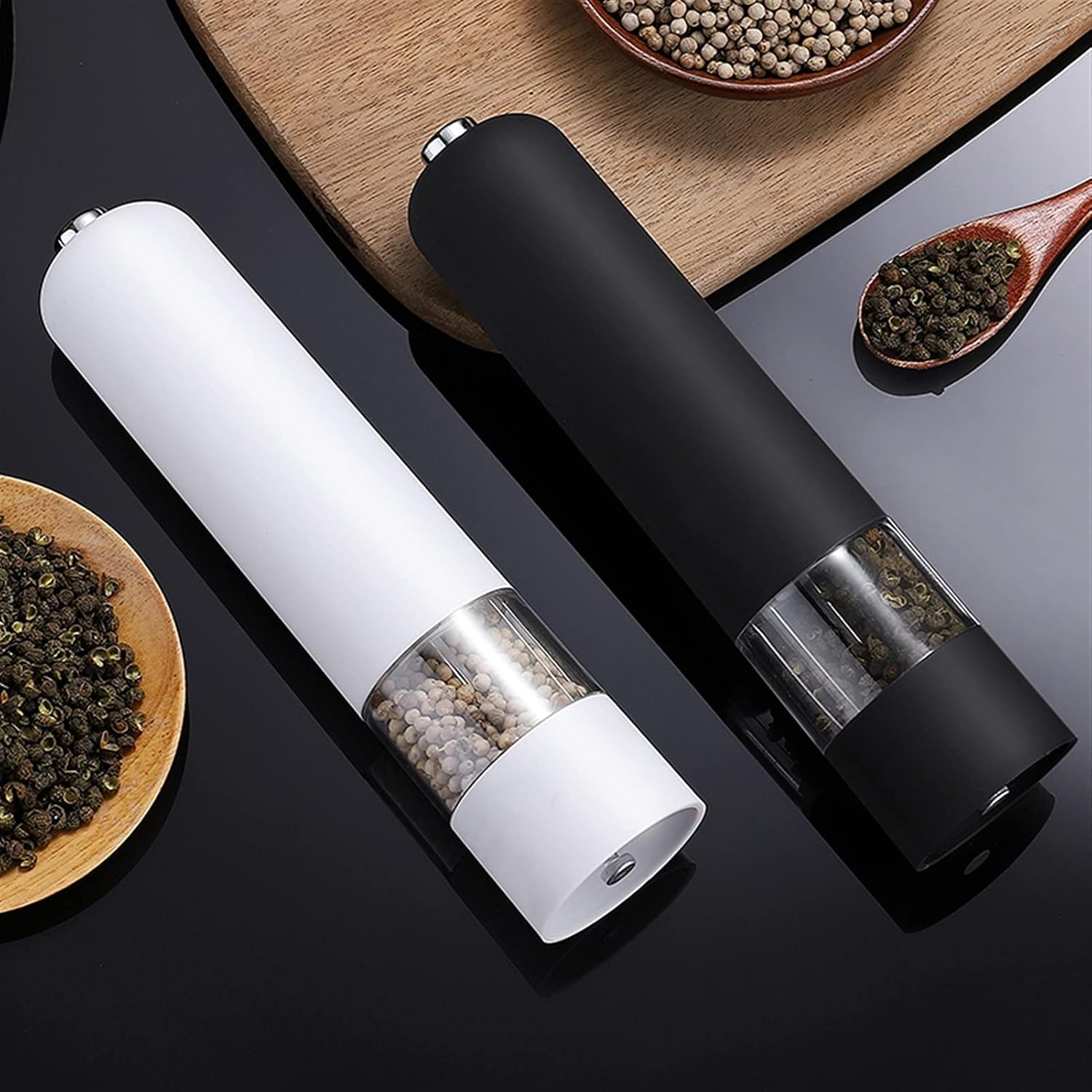 LEIXIUS Electric Salt and Pepper Mill Shaker with LED Light