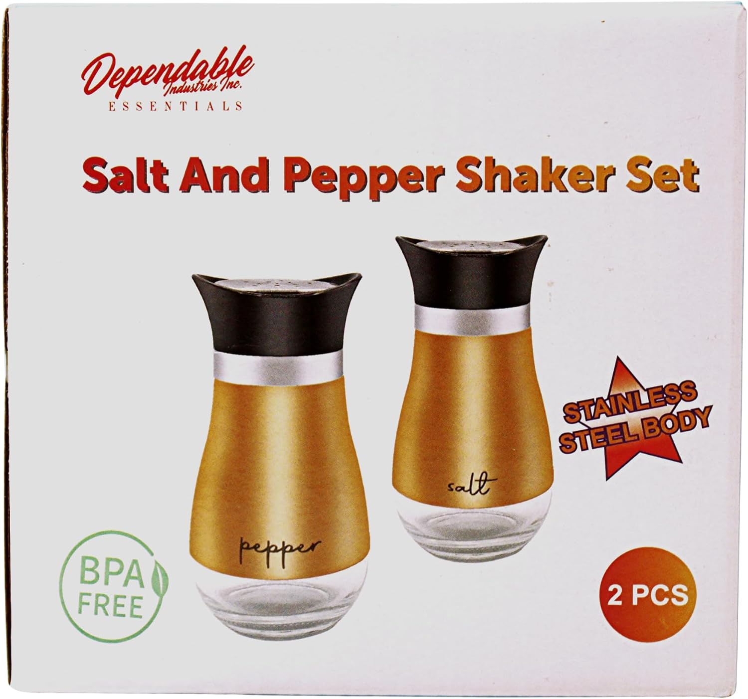 Sturdy Salt Pepper Shaker Set BPA-Free