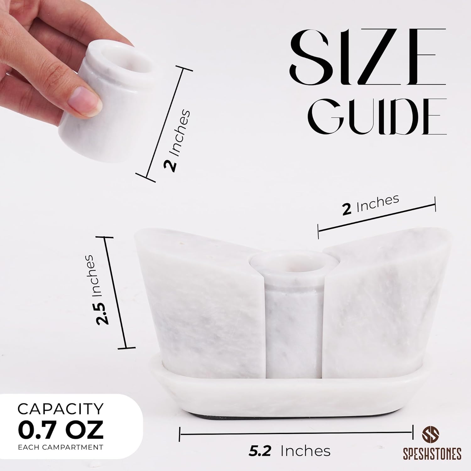 Marble Salt Pepper Shakers Set