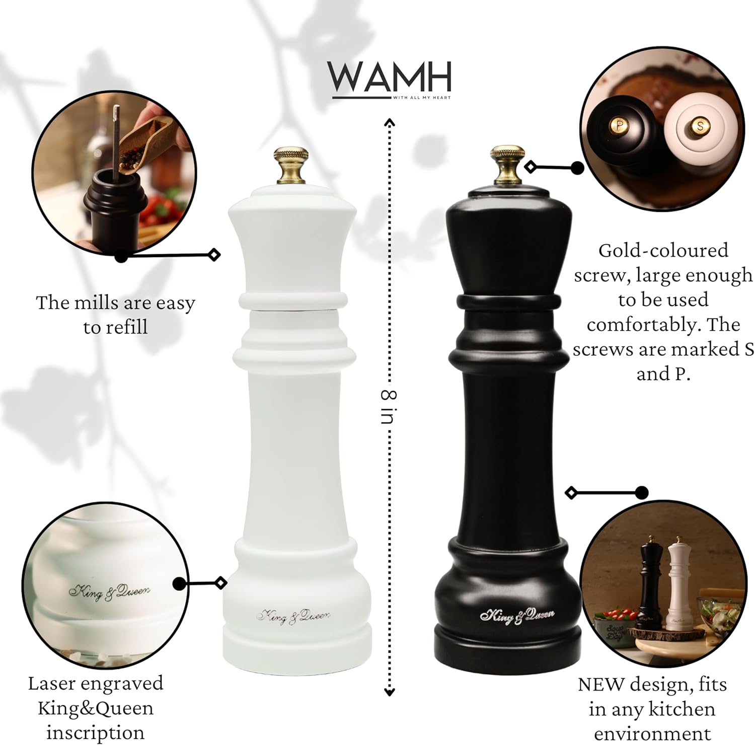 Elegant Salt and Pepper Grinder Set - Perfect for Home and Kitchen