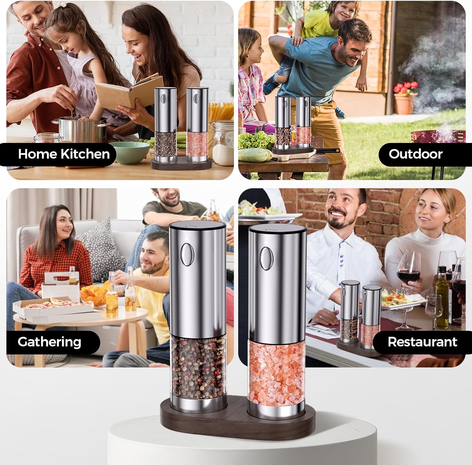 Electric Salt Pepper Grinder Set