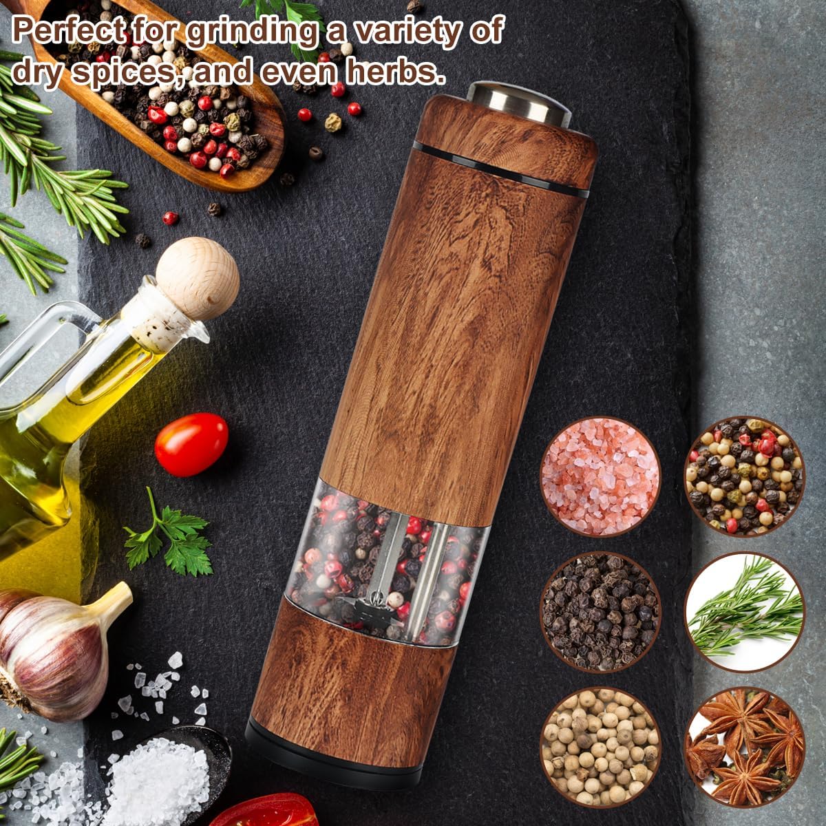 Zoolc Electric Salt Pepper Grinder Rechargeable Set