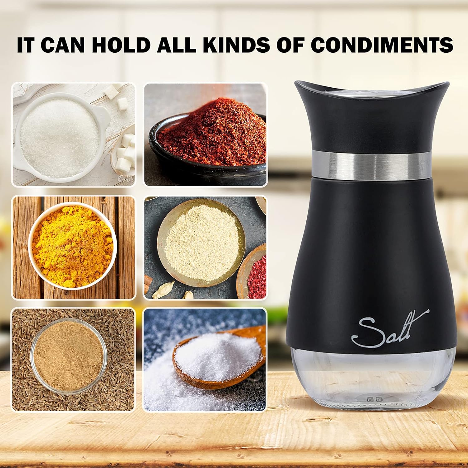 Refillable Salt and Pepper Shakers Set