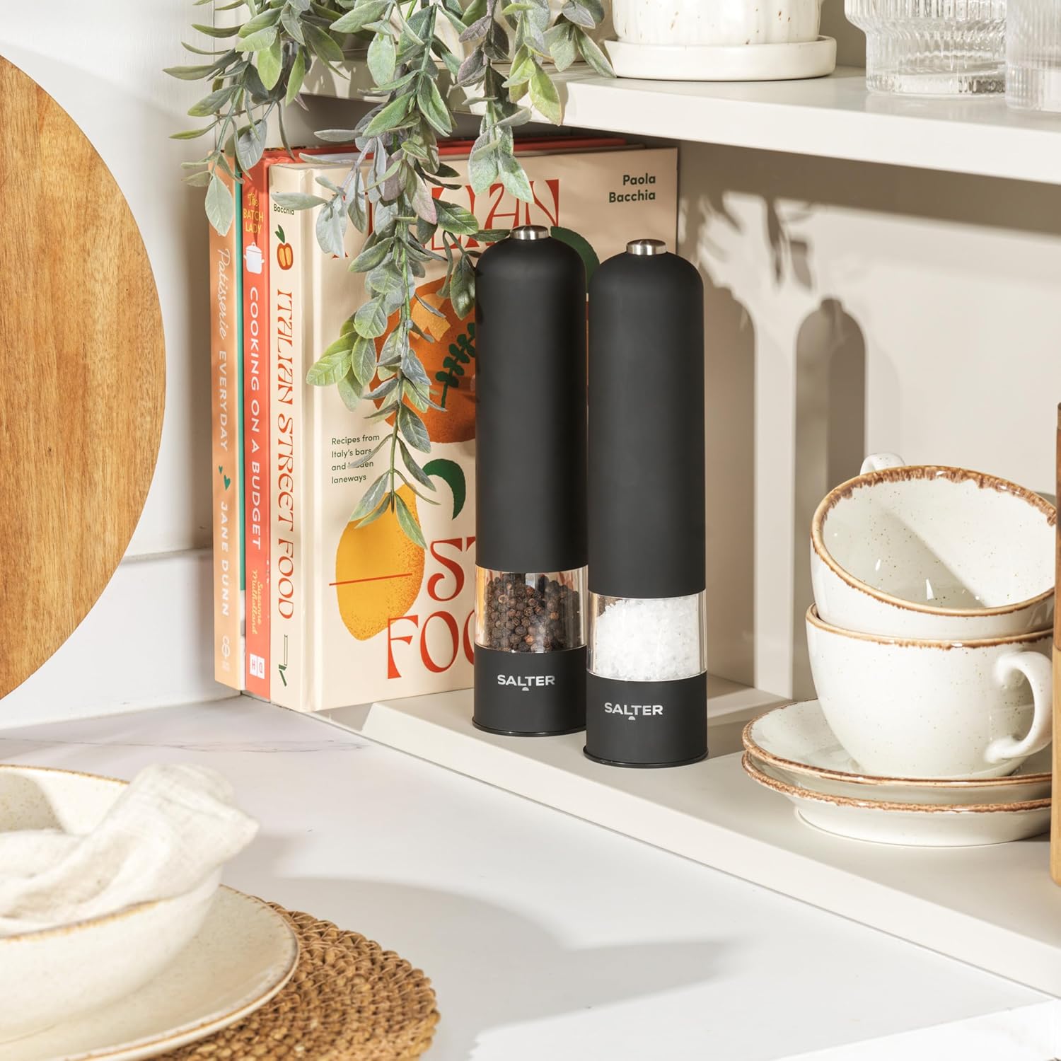 Bland-Son Electric Salt Pepper Grinder Set with 66g Salt 30g Pepper