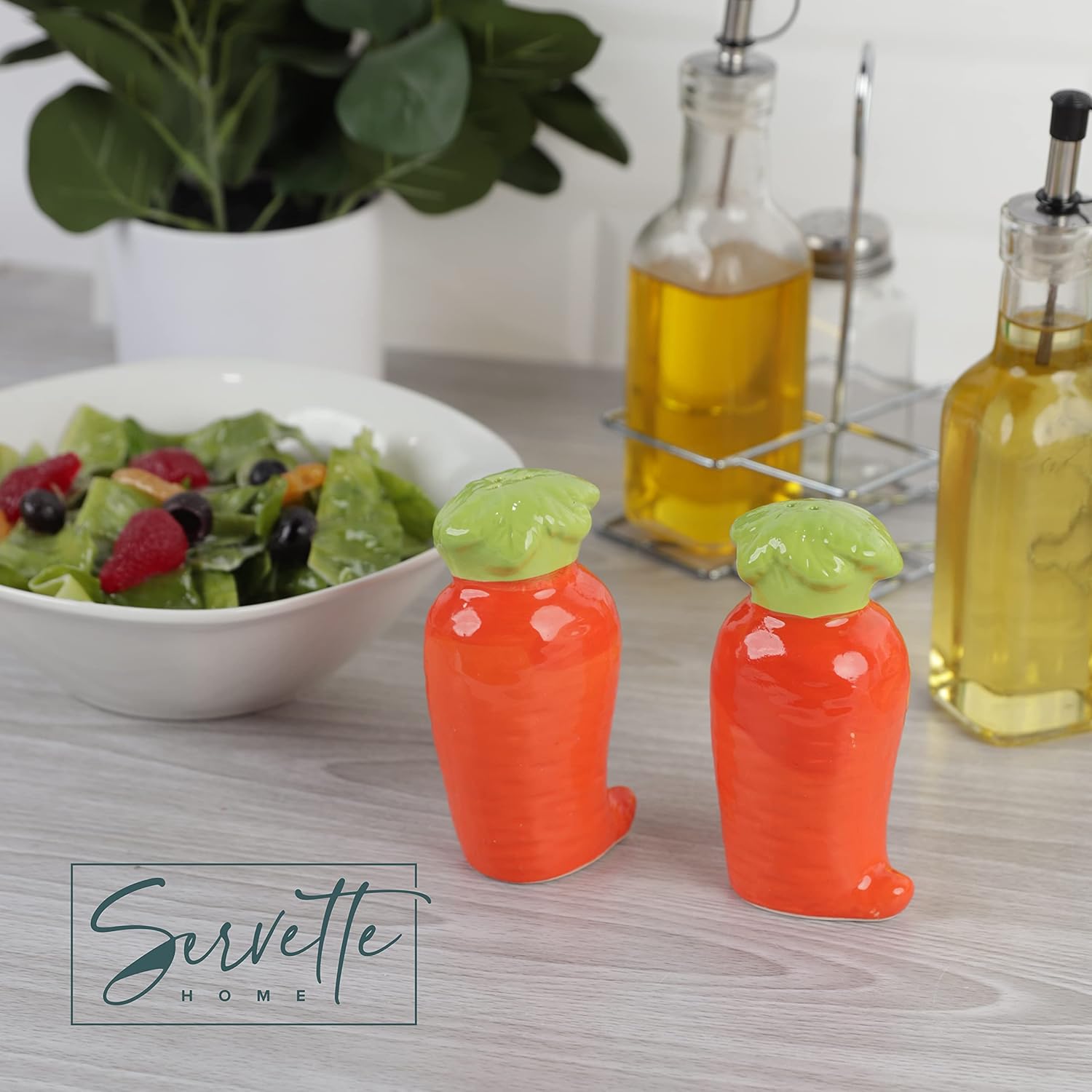 Novelty Ceramic Vegetable Salt Pepper Shakers Set