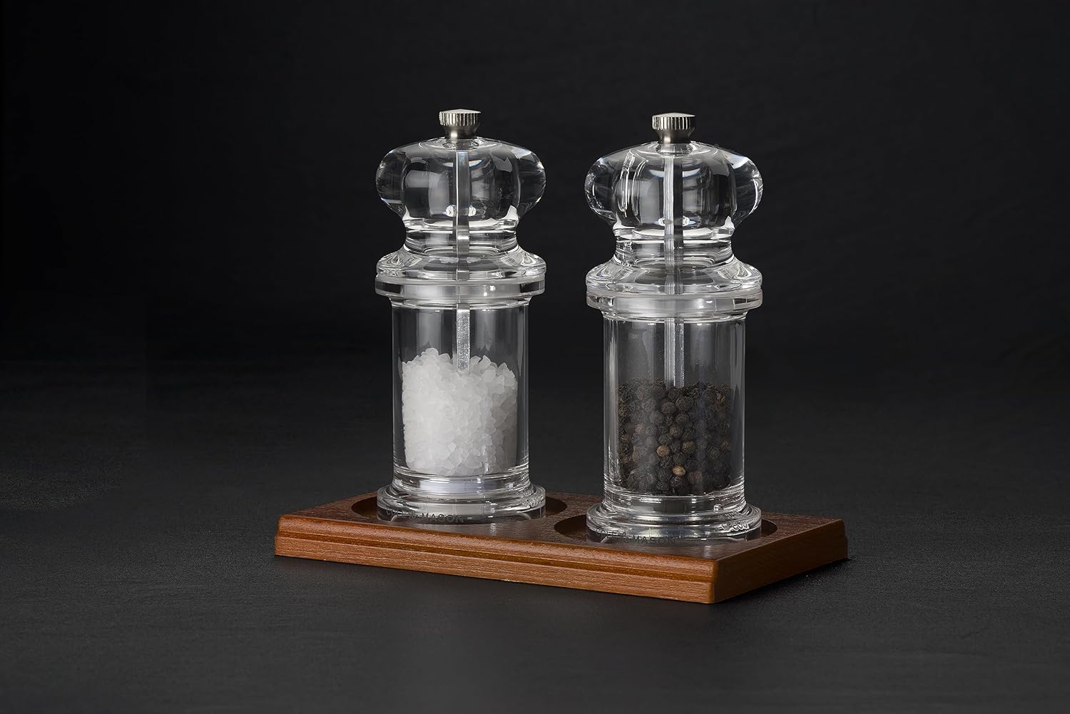 Cole Mason Salt Pepper Mill Tray Brown Wood