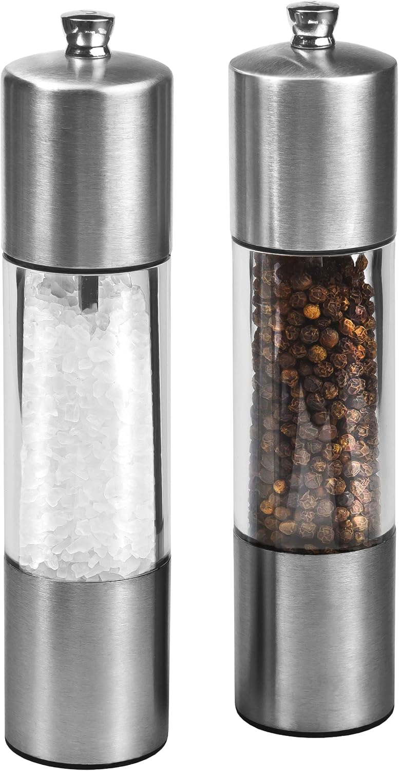 Cole Mason Everyday Salt Pepper Mill Gift Set Refillable Adjustable Salt Pepper Grinders