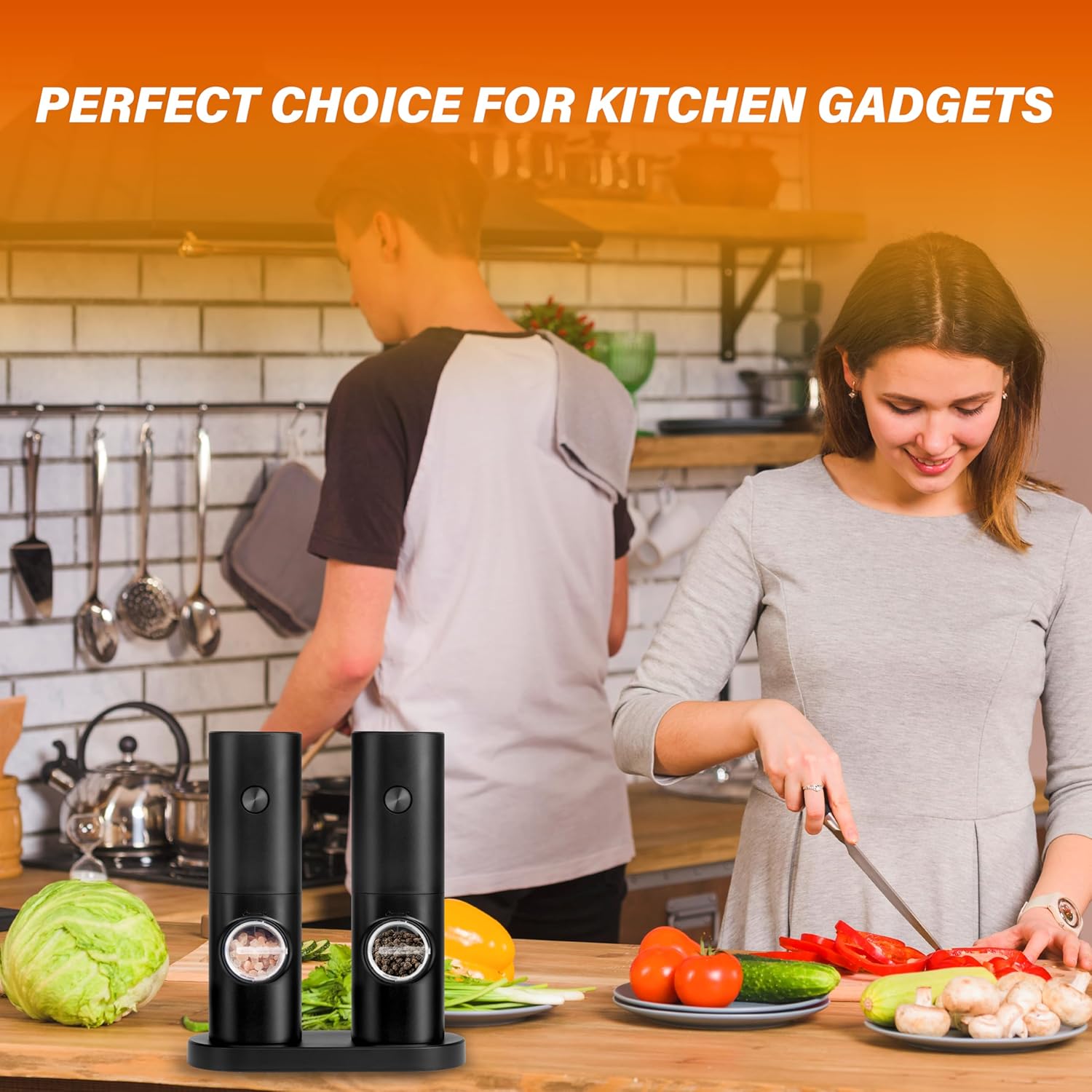 Electric Salt and Pepper Grinder Set 2 Pack
