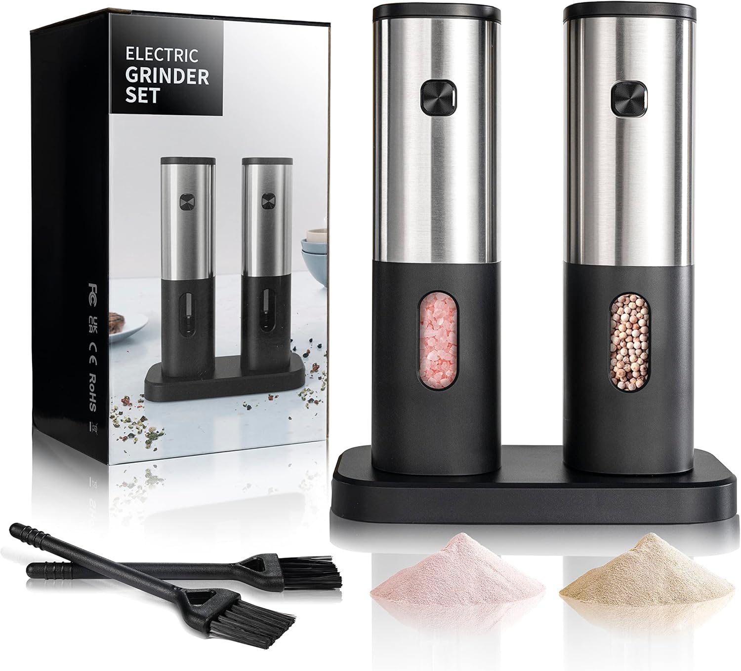 Action-Ready Salt Pepper Grinder Set