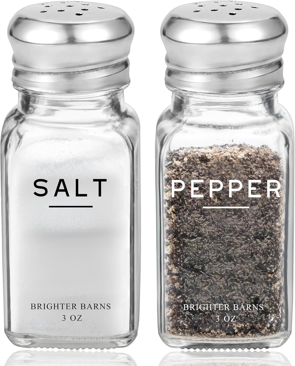Elegant Glass Salt and Pepper Shakers Set