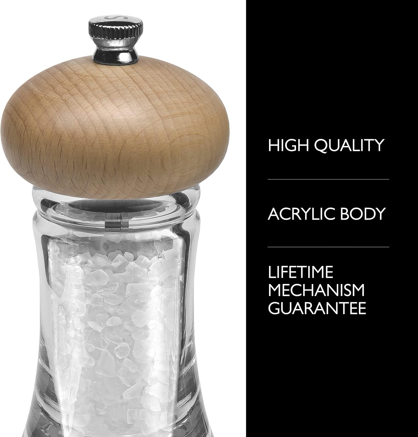 Cole Mason Basic Woods Mill Gift Set - Adjustable Salt Pepper Grinders Hand Wash