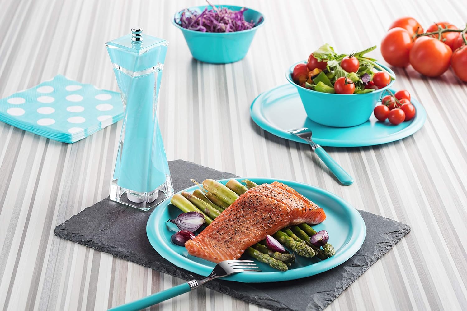 MITBAK Acrylic Turquoise Salt and Pepper Grinders Set