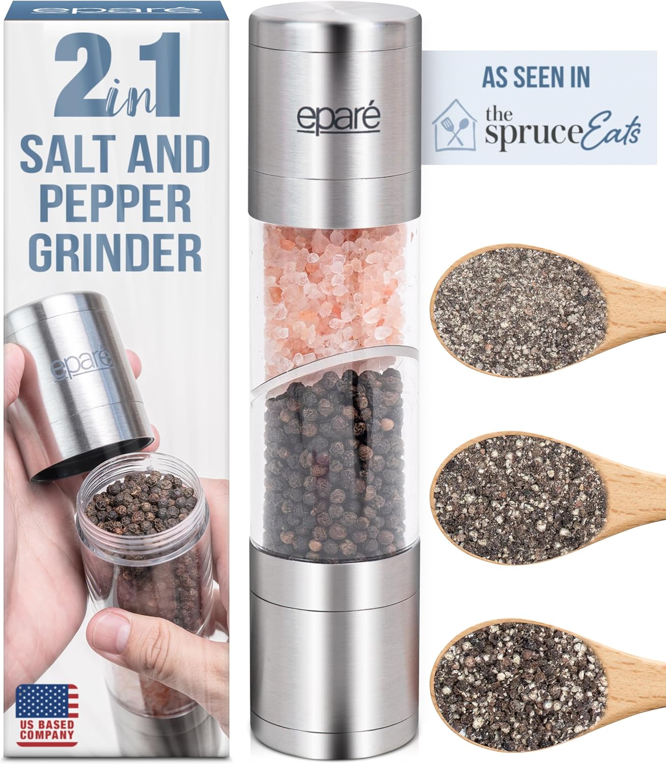 Epar 2-in-1 Salt Pepper Manual Mill Combo