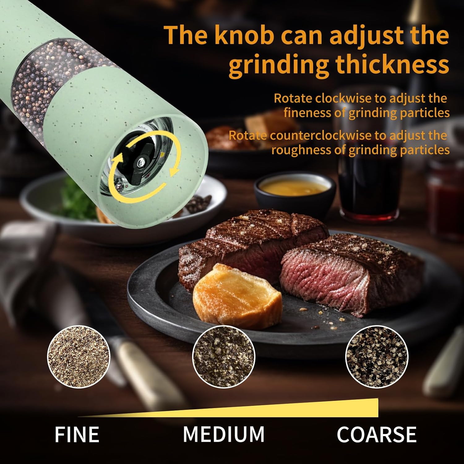Compact Elegant Salt Pepper Grinder Set 2
