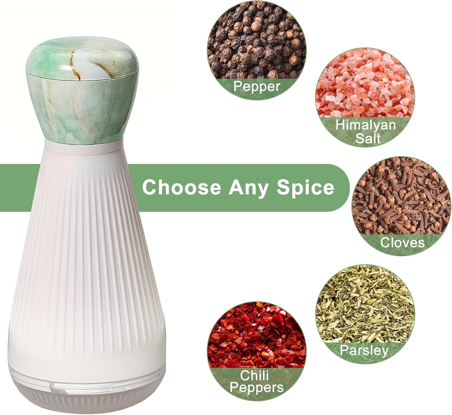 Adjustable Salt Pepper Mill Set Refillable with Wooden Tray