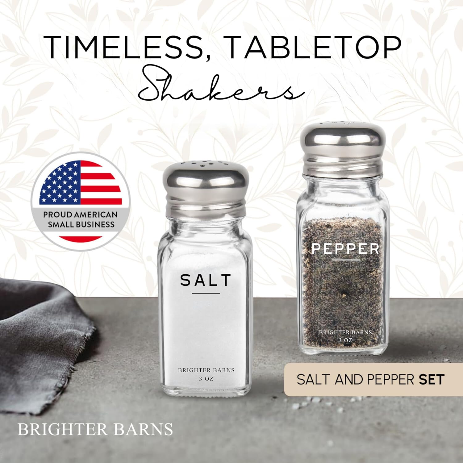 Elegant Glass Salt and Pepper Shakers Set