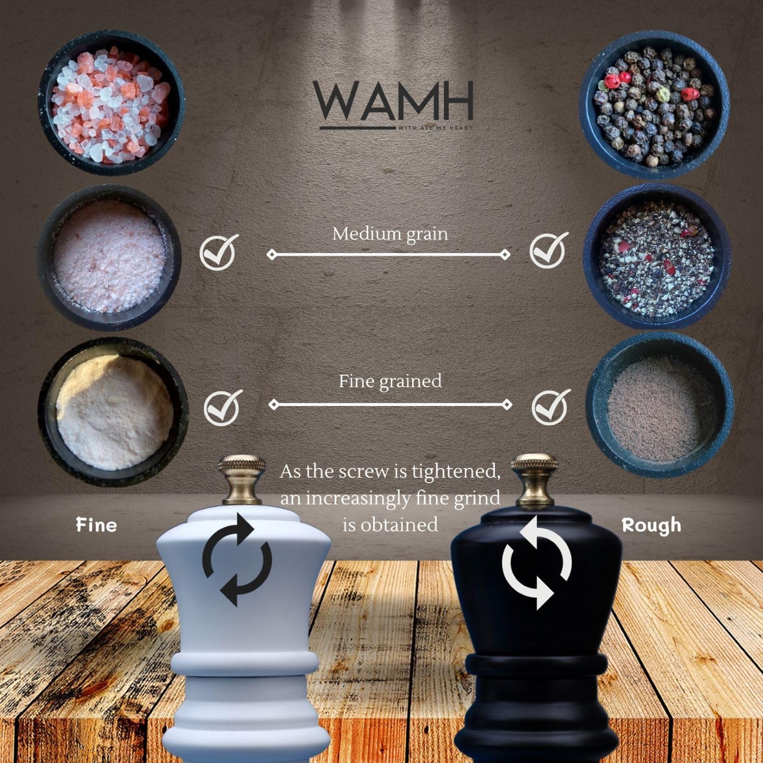 Elegant Salt and Pepper Grinder Set - Perfect for Home and Kitchen