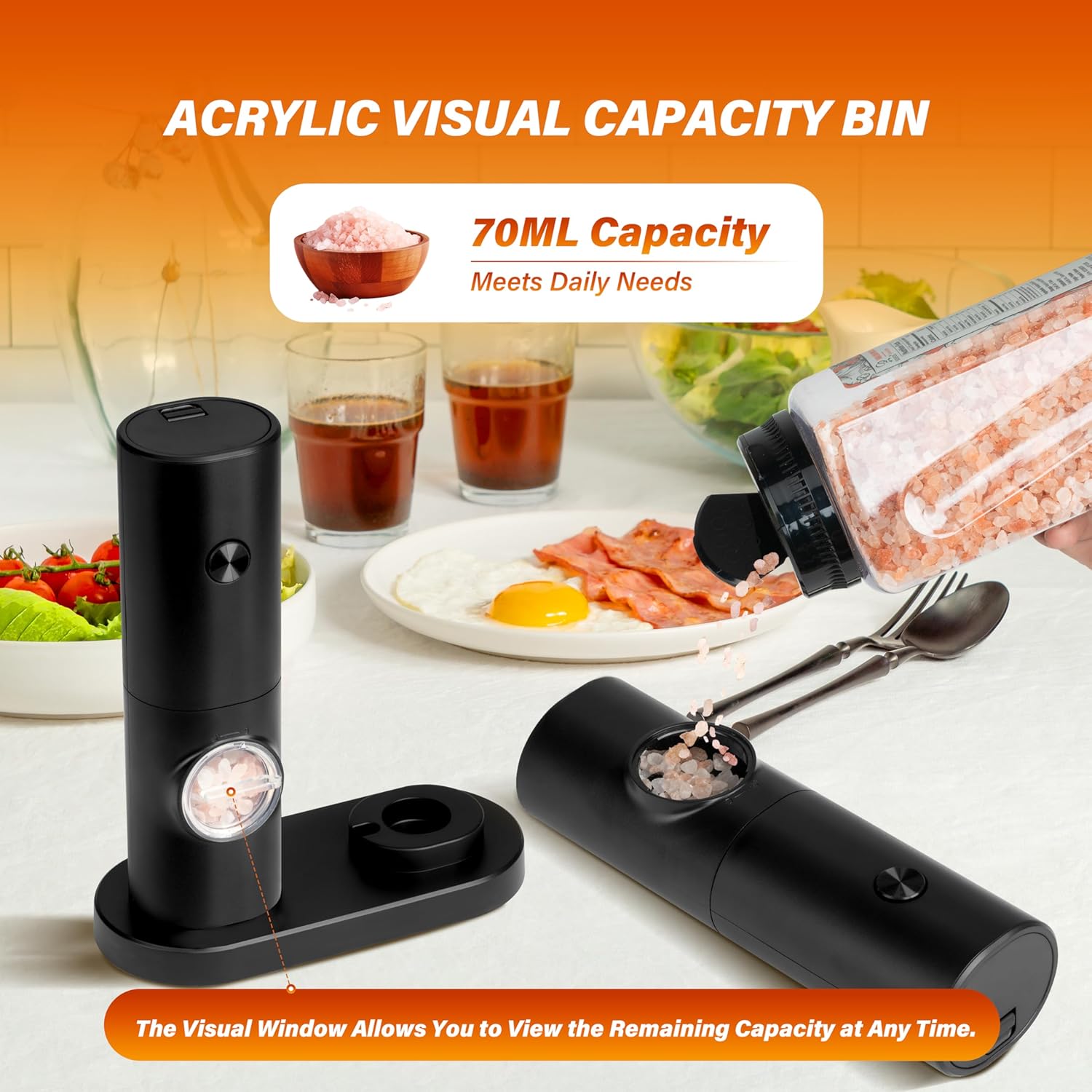 Electric Salt and Pepper Grinder Set 2 Pack