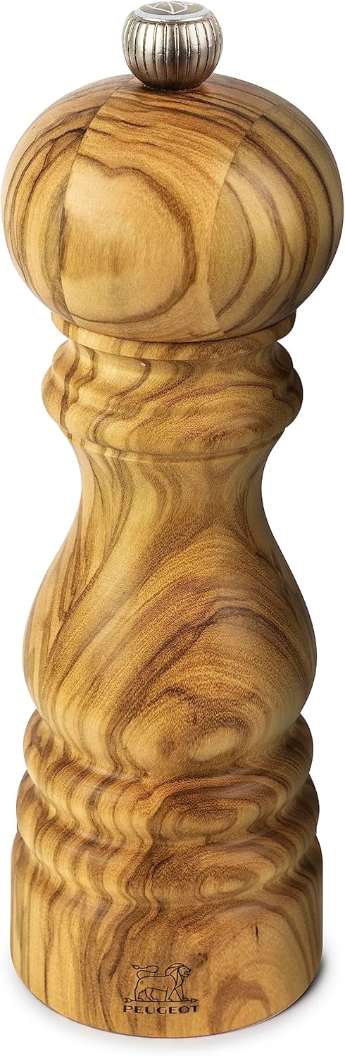 Premium Olive Wood Salt Mill Eco-Friendly French-Designed