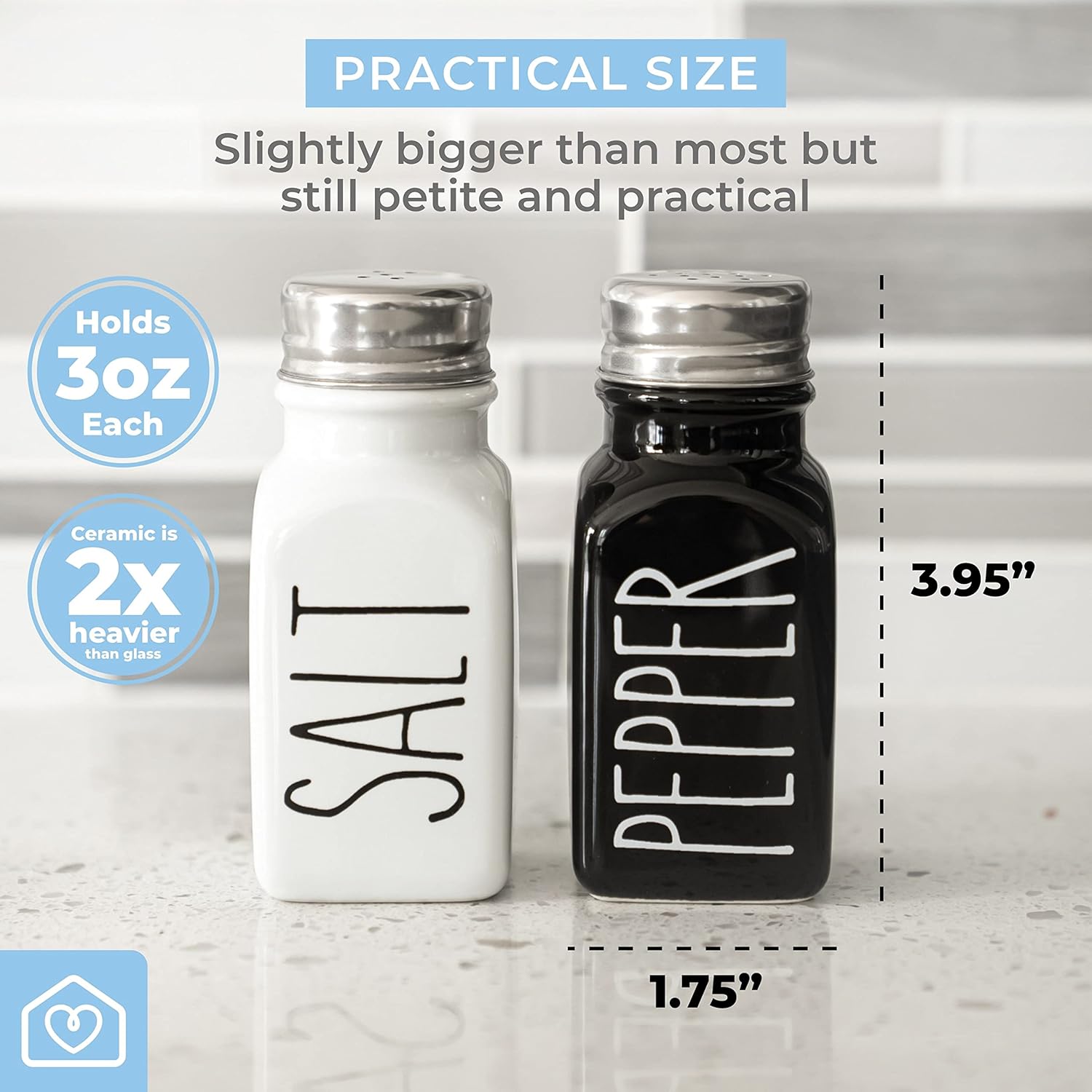F Fashionable 4 Lids Ceramic Salt Pepper Shaker Set