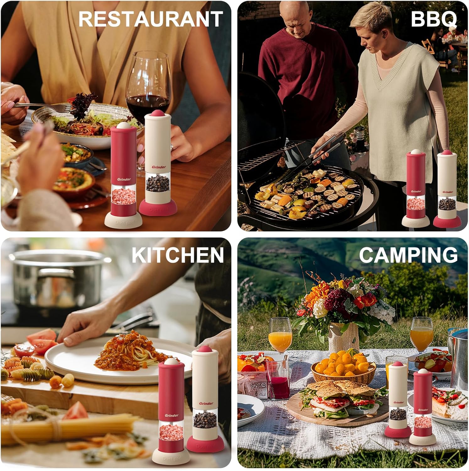 Premium Electric Salt and Pepper Grinder Set