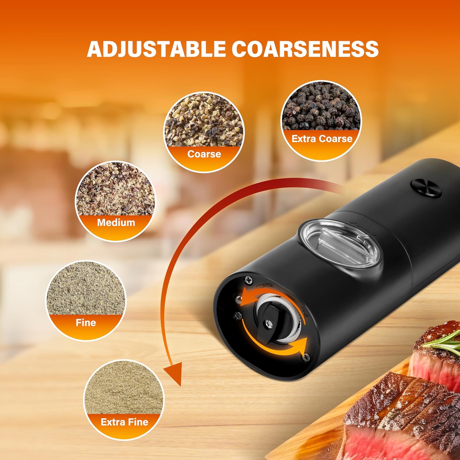 Electric Salt and Pepper Grinder Set 2 Pack