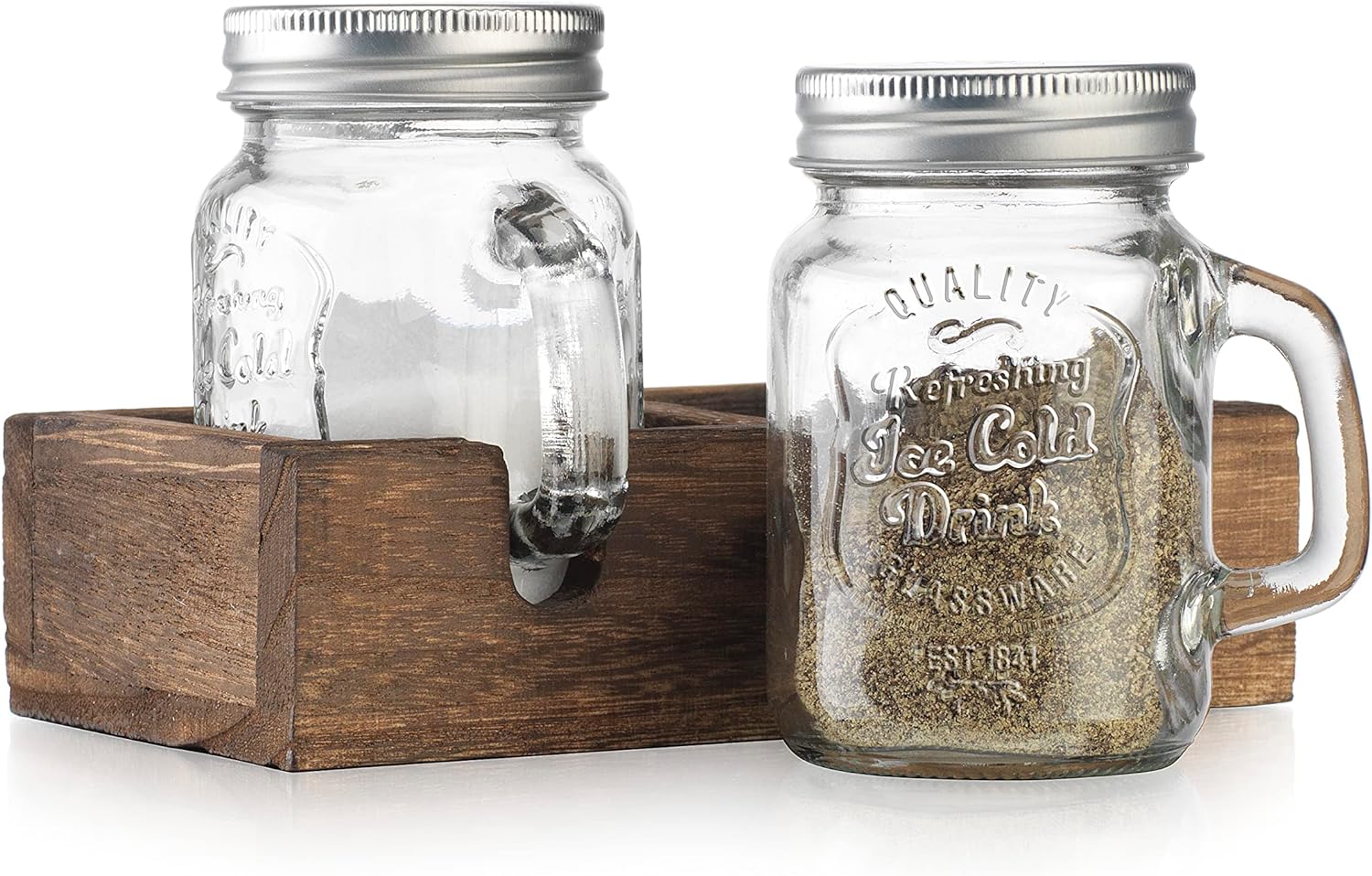 Vintage Mason Jar Salt Pepper Shakers