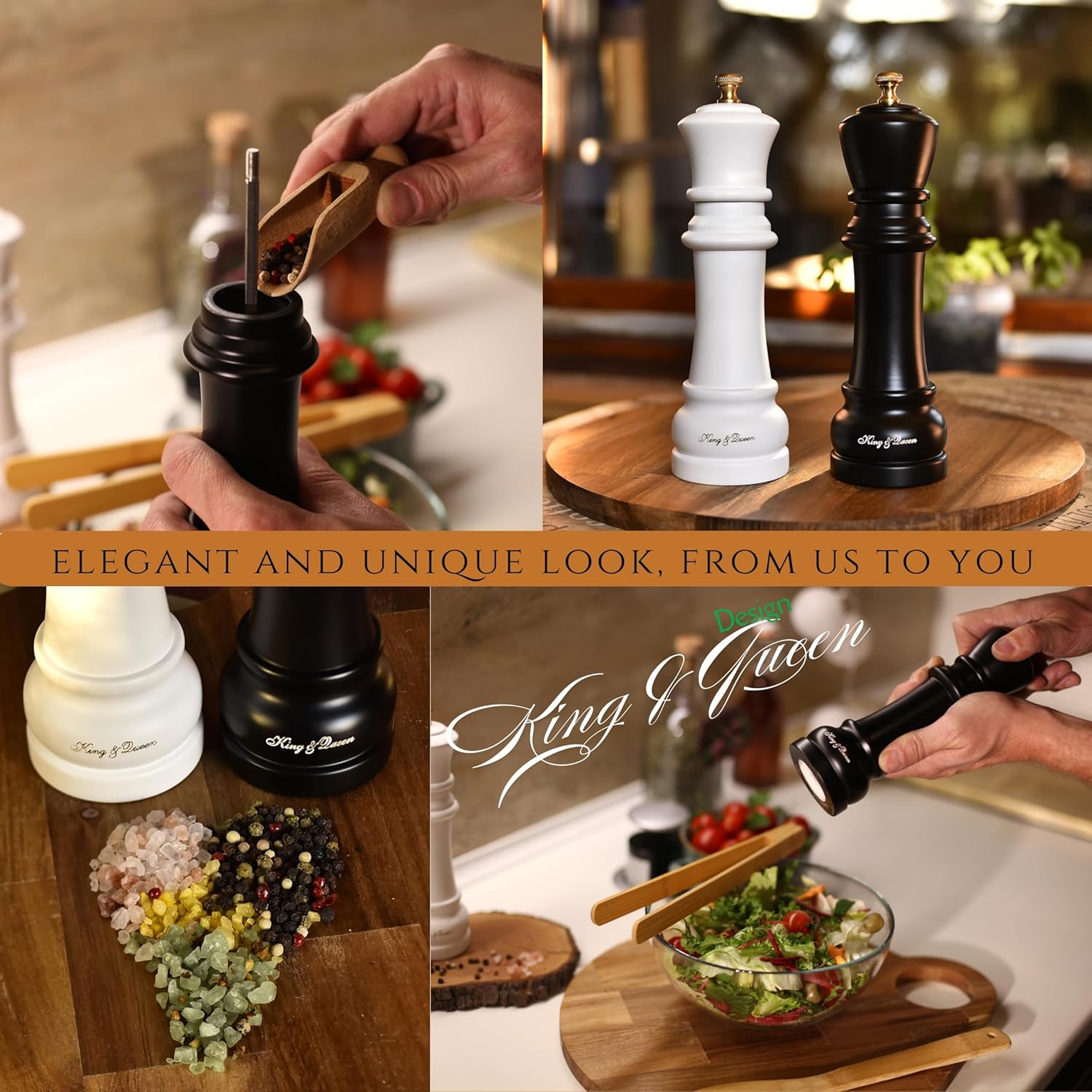 Elegant Salt and Pepper Grinder Set - Perfect for Home and Kitchen